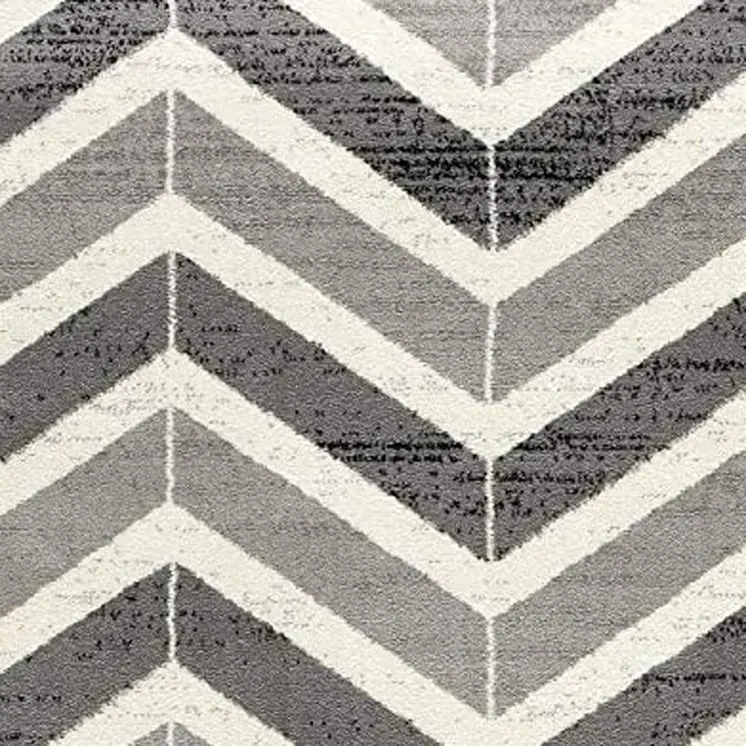 5' X 8' Gray Chevron Dhurrie Area Rug