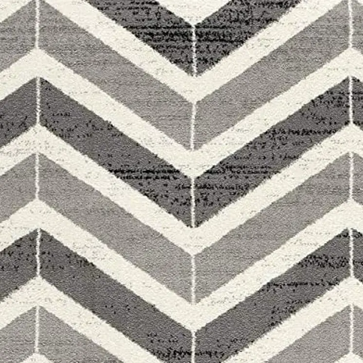7' X 9' Gray Chevron Dhurrie Area Rug