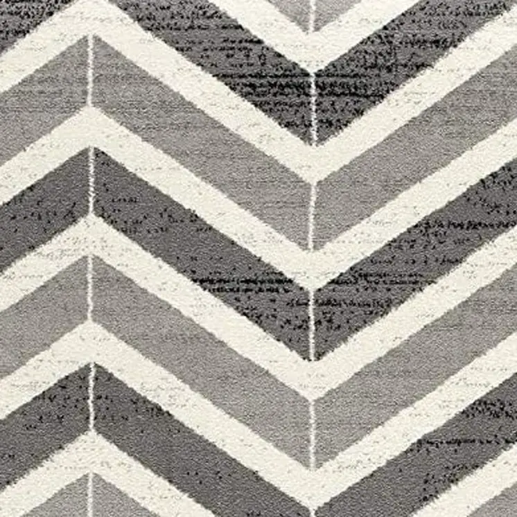 8' X 11' Gray Chevron Dhurrie Area Rug