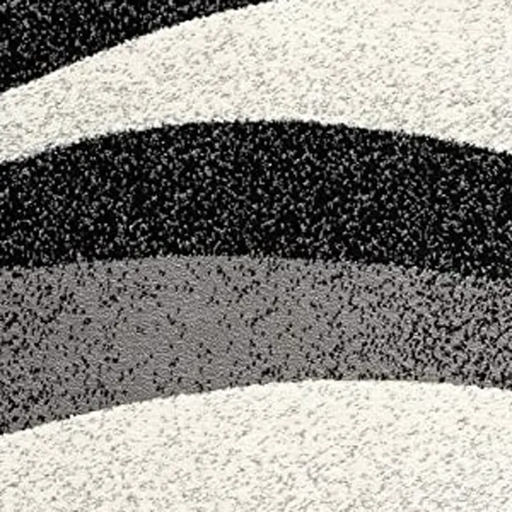 13' Black And Gray Abstract Shag Runner Rug