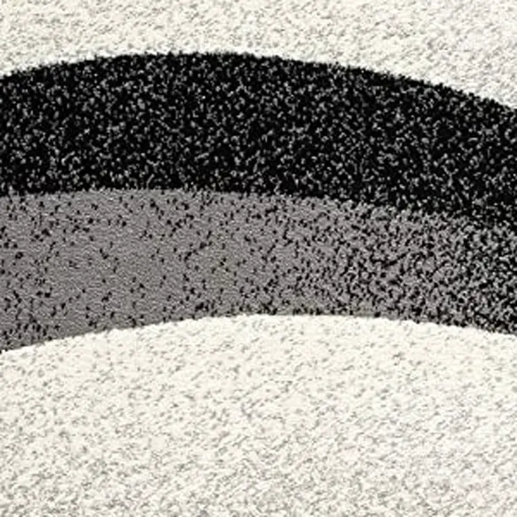 13' Black And Gray Abstract Shag Runner Rug