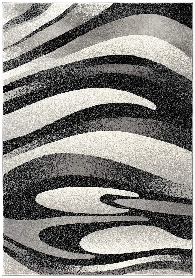 6' X 9' Gray Abstract Dhurrie Area Rug