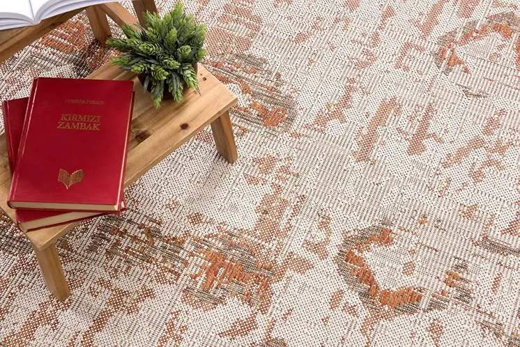 5' X 7' Beige and Brown Abstract Area Rug
