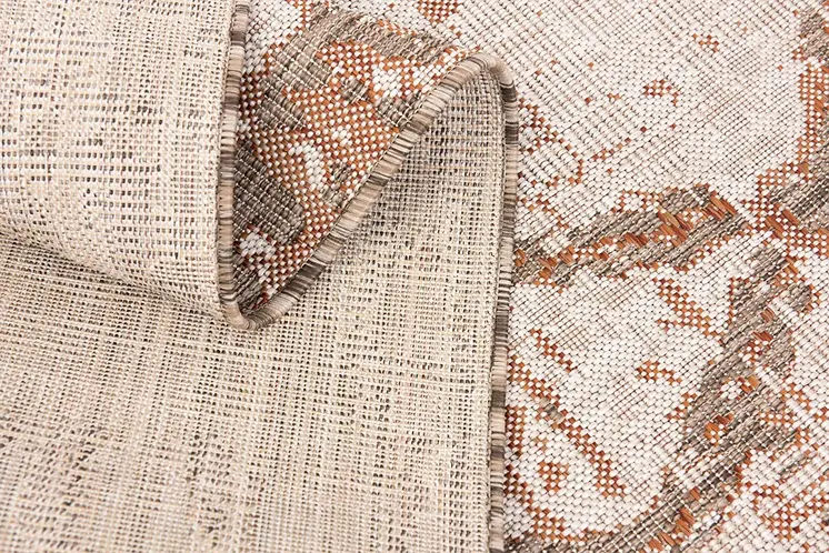 5' X 7' Beige and Brown Abstract Area Rug