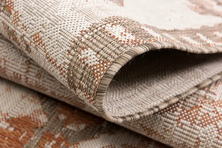 5' X 7' Beige and Brown Abstract Area Rug