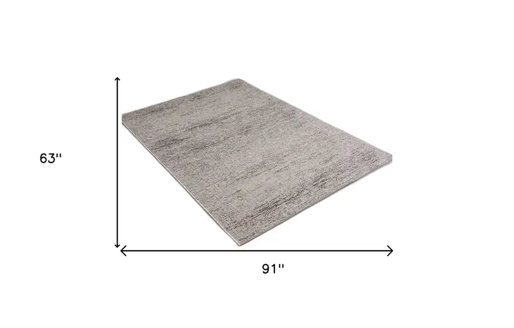 5' X 8' Blue And Gray Distressed Area Rug
