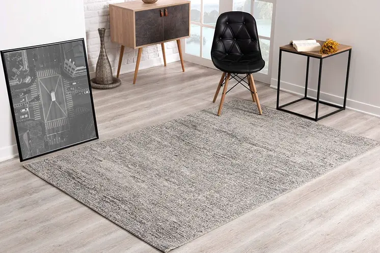 8' X 10' Blue and Gray Abstract Area Rug