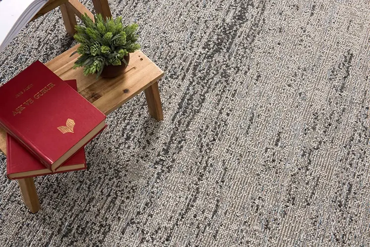 8' X 10' Blue and Gray Abstract Area Rug