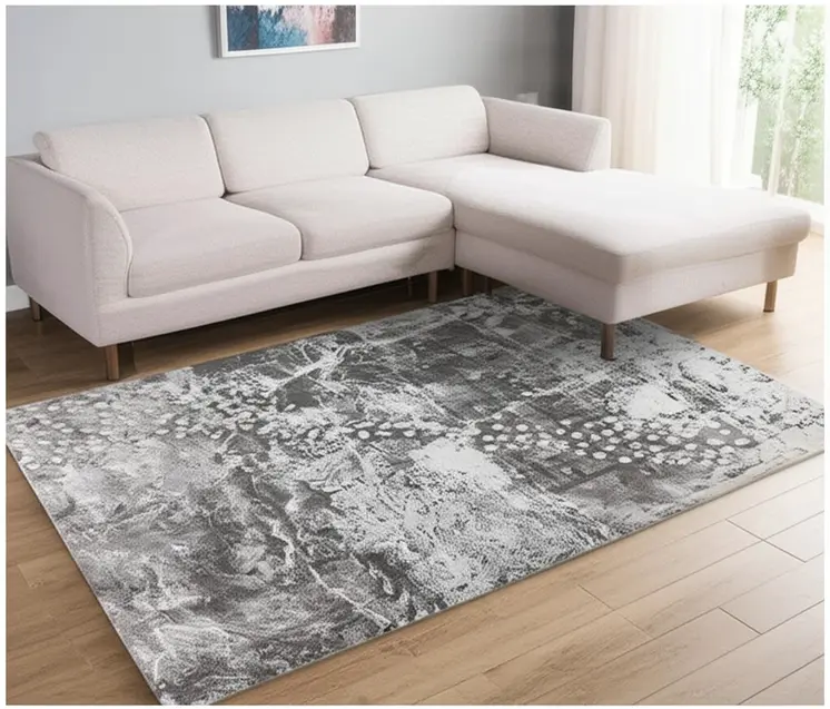 8' X 10' Blue Abstract Power Loom Area Rug