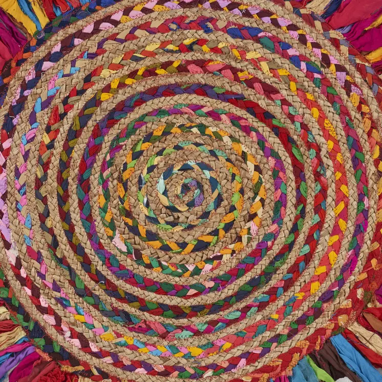6' Natural Hand Woven Round Rug