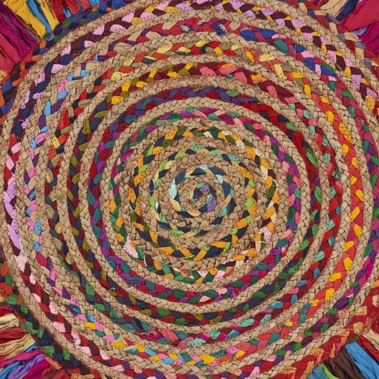 6' Natural Hand Woven Round Rug