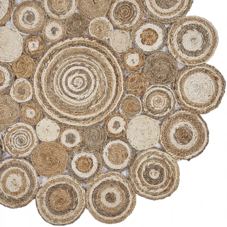 6' Natural Jute Hand Braided Round Rug