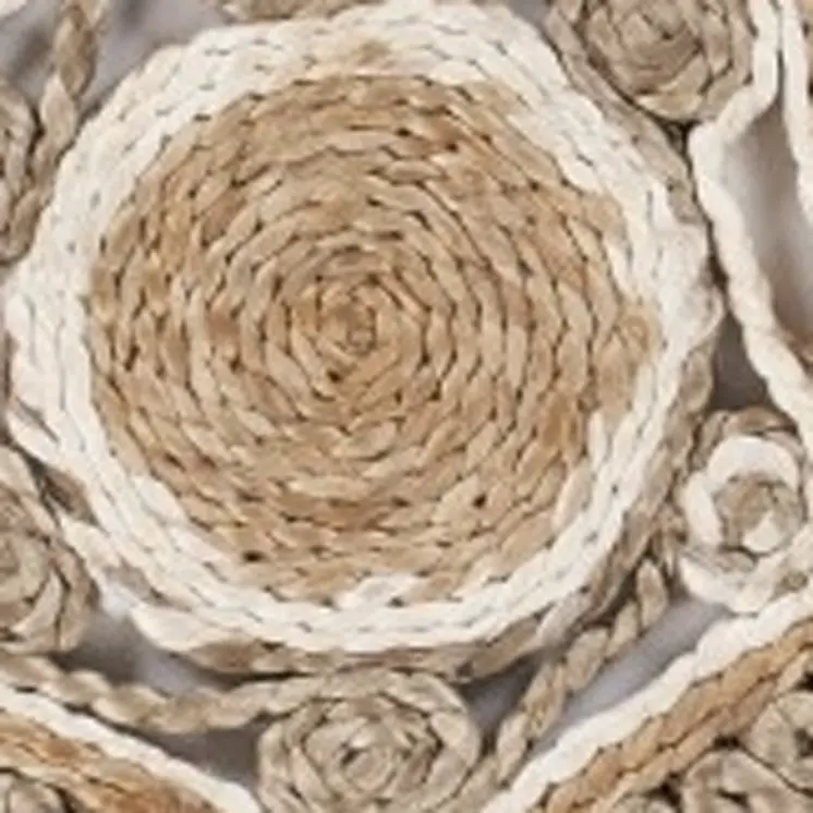 6' Beige Jute Hand Braided Round Rug