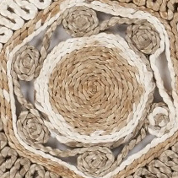 8' Beige Jute Hand Braided Round Rug