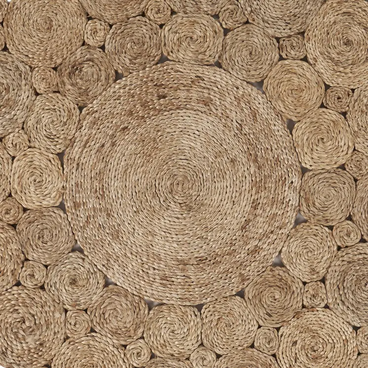 6' Natural Jute Hand Braided Round Rug