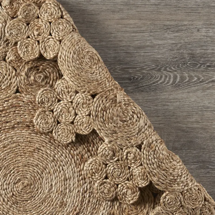 6' Natural Jute Hand Braided Round Rug