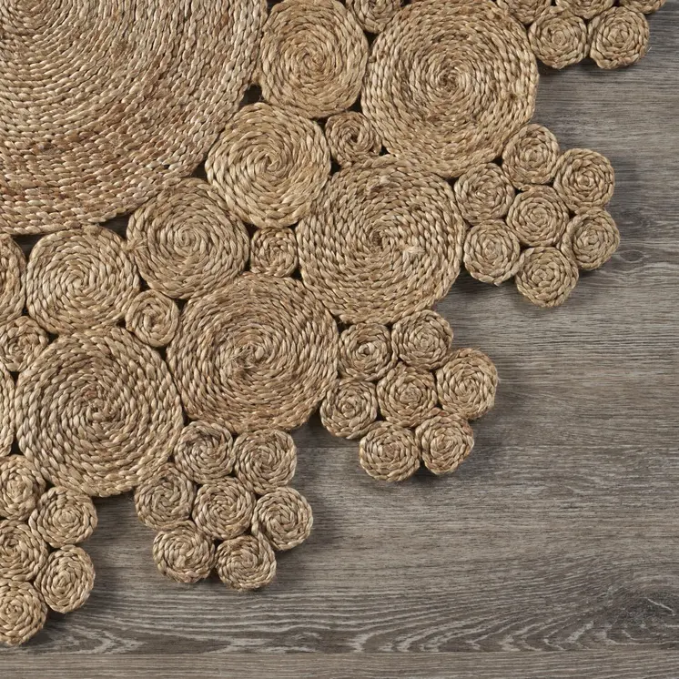 6' Natural Jute Hand Braided Round Rug