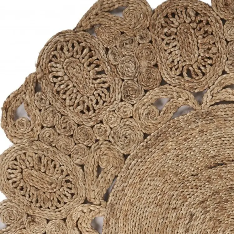 5' X 5' Natural Jute Hand Braided Area Rug