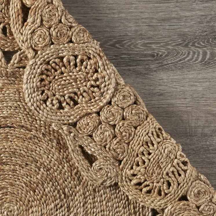 6' Natural Jute Hand Braided Round Rug