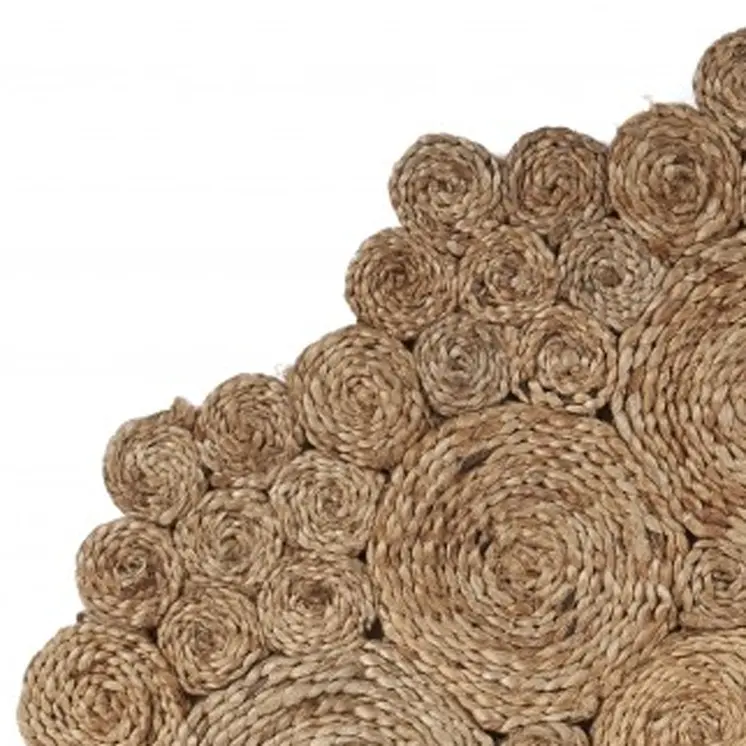 5' X 5' Natural Jute Hand Braided Area Rug