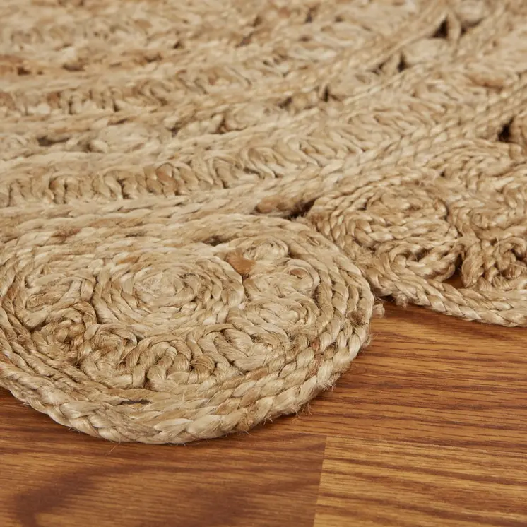 5' X 5' Natural Jute Hand Braided Area Rug