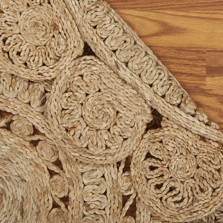 5' X 5' Natural Jute Hand Braided Area Rug