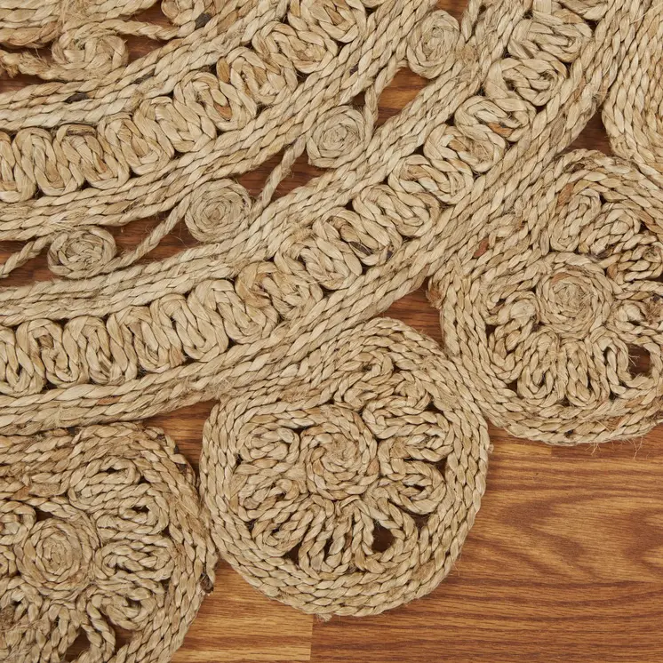 5' X 5' Natural Jute Hand Braided Area Rug