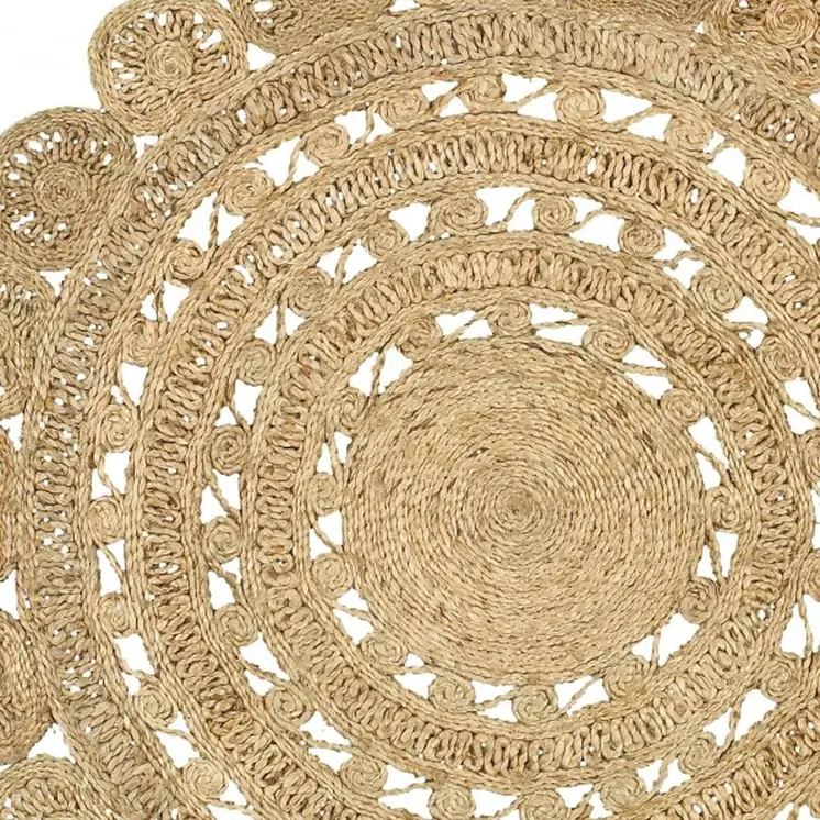 8' Natural Jute Hand Braided Round Rug