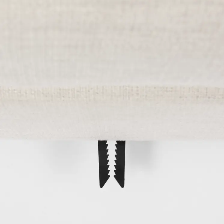 39" Beige Fabric and Brown Cocktail Ottoman