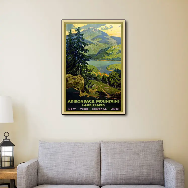 Vintage 1920S Adirondack Mountains Unframed Print Wall Art