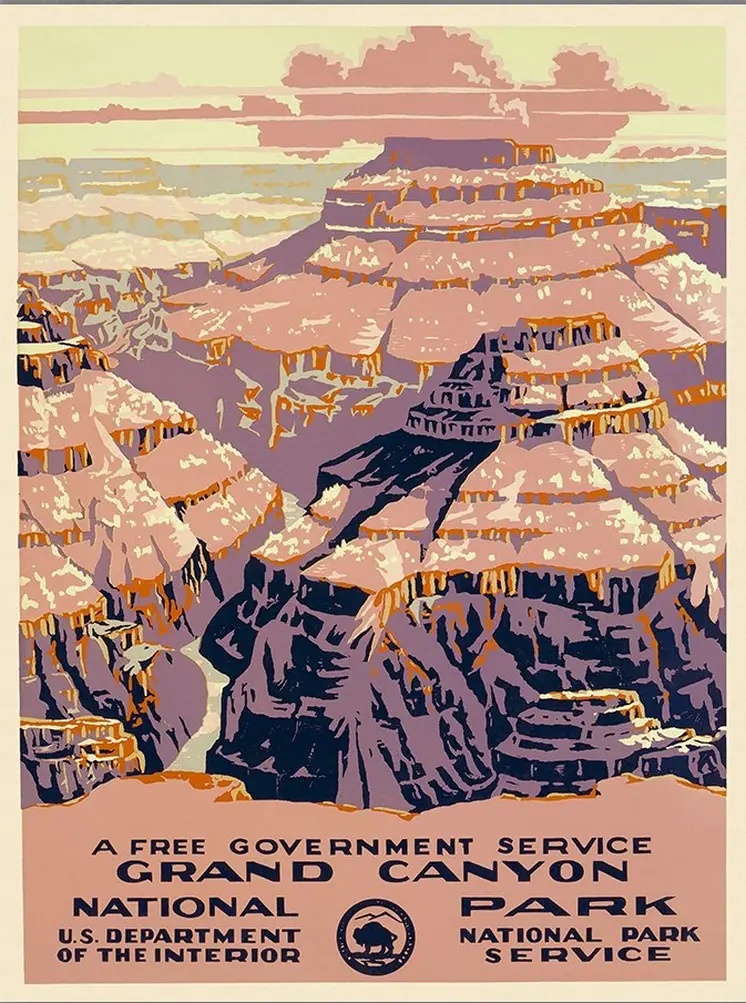 8.5" X 11" Grand Canyon C1938 Vintage Travel Poster Wall Art