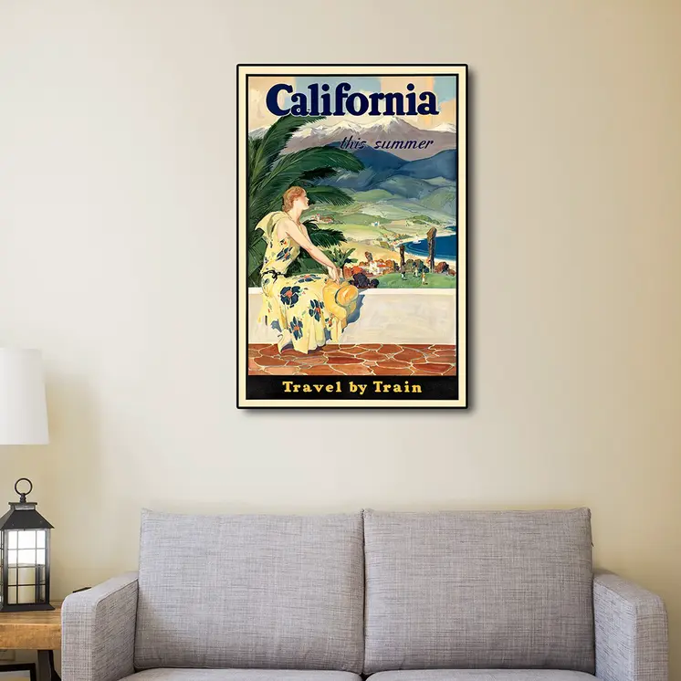 Vintage 1934 California Travel Unframed Print Wall Art