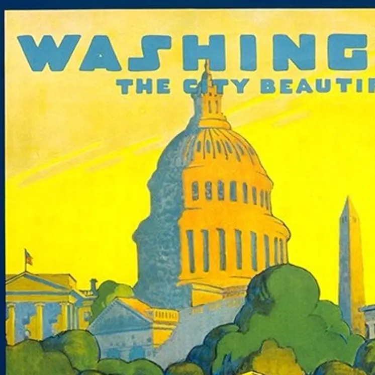 Washington DC Vintage Travel Unframed Print Wall Art