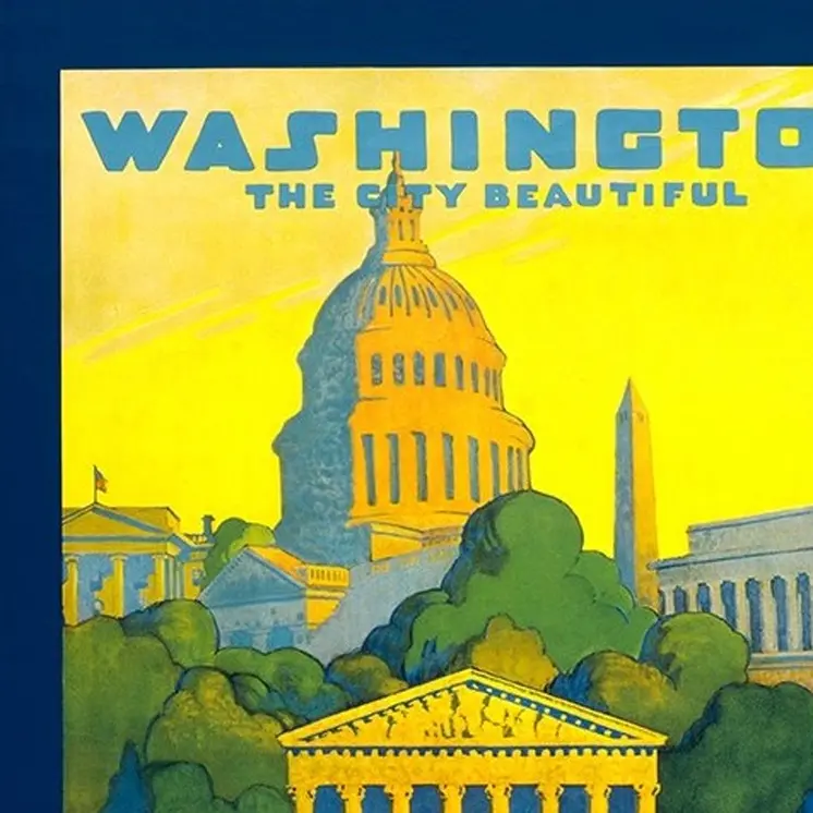 Washington DC Vintage Travel Unframed Print Wall Art