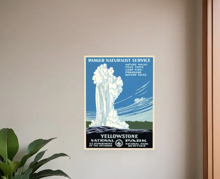 11" x 14" Yellowstone National Park c1938 Vintage Travel Poster Wall Art