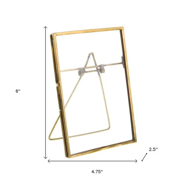 4" x 6" Gold Metal Tabletop Picture Frame