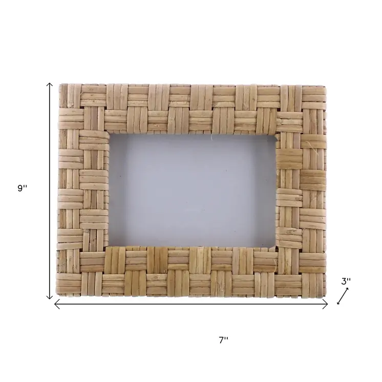 4" x 6" Natural Textural Rattan Tabletop Picture Frame