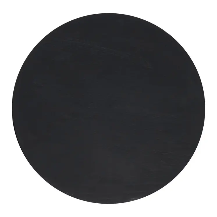 18" Black Solid Wood Round End Table