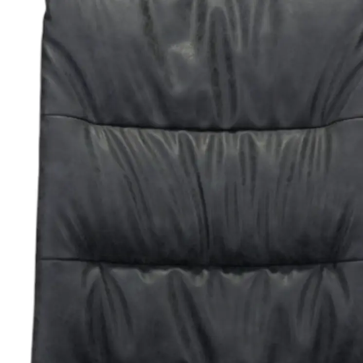 Set of Two Tufted Black Upholstered Faux Leather Dining Side Chairs