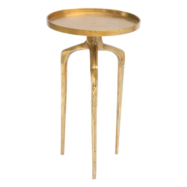 Set Of Two 13" Gold Nested Tables