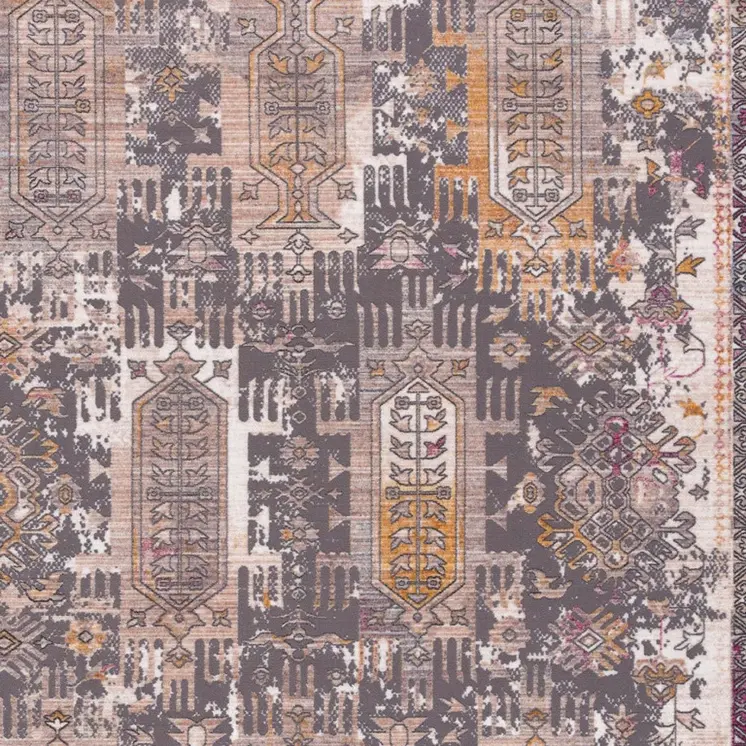 15' Gray And Ivory Oriental Runner Rug