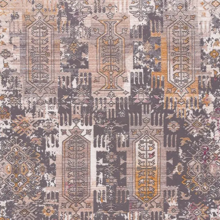 8' Gray And Ivory Oriental Distressed Runner Rug