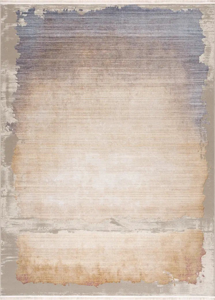 4' X 6' Beige and Blue Abstract Power Loom Area Rug