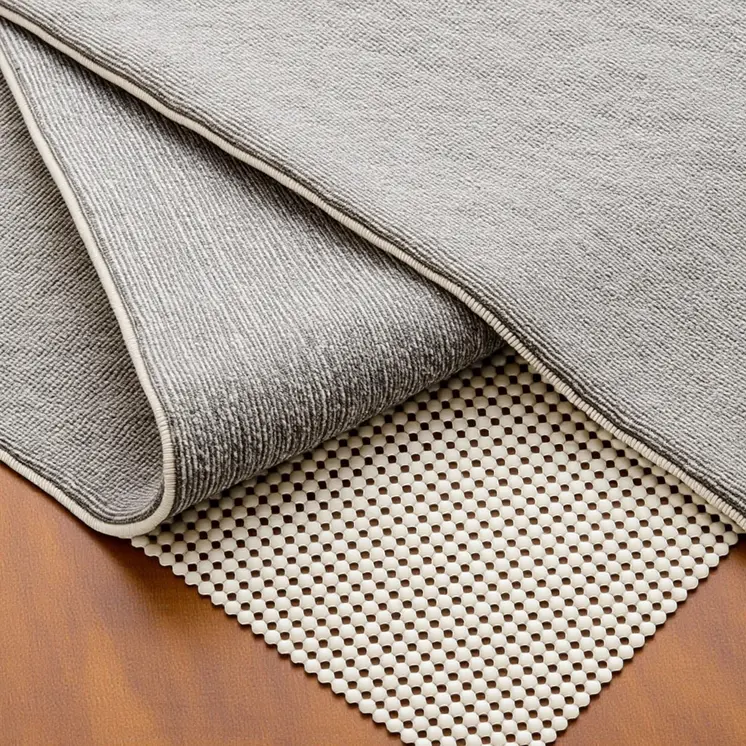 4' x 6' Ivory Striped Weave Non Slip Rug Pad