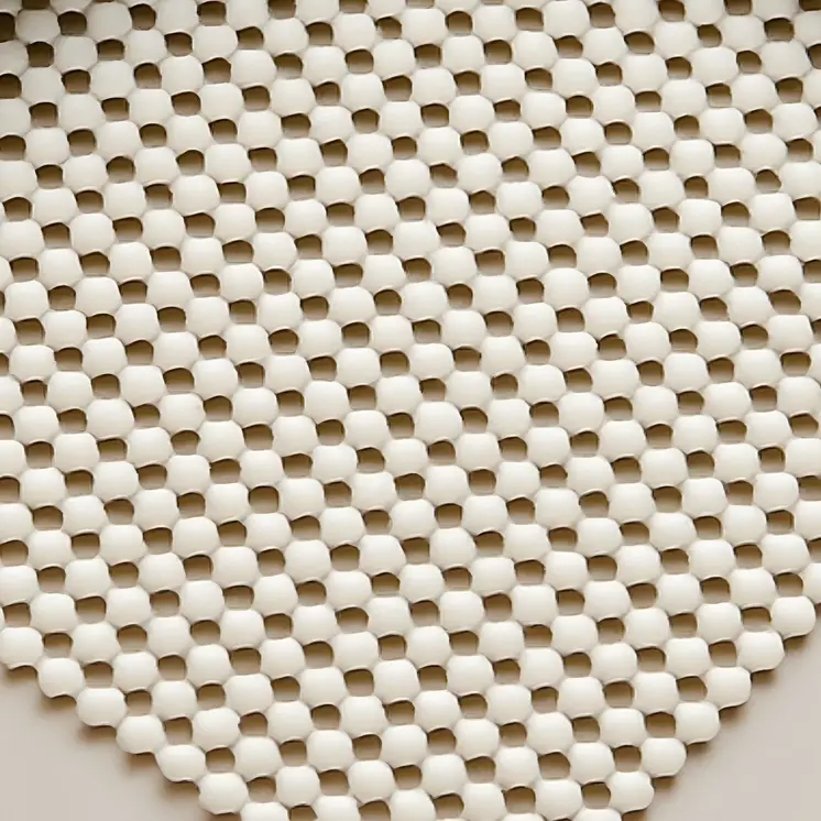 8' x 10' Ivory Striped Weave Non Slip Rug Pad