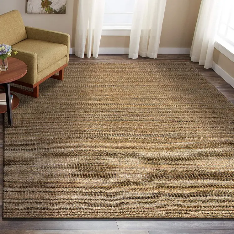8' X 10' Brown Braided Jute Area Rug