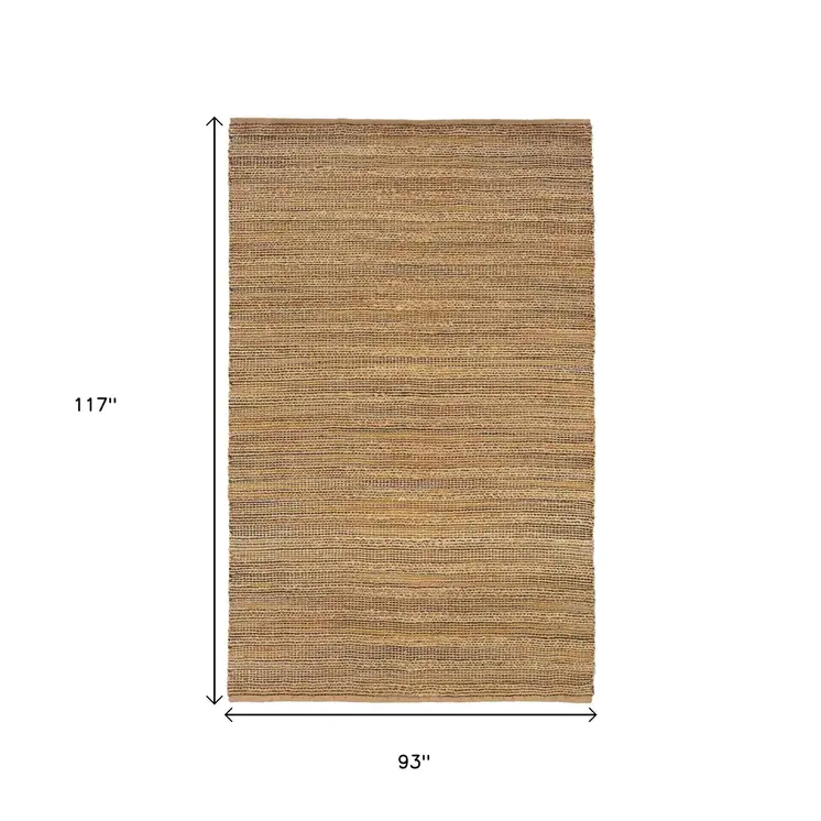 8' X 10' Brown Braided Jute Area Rug