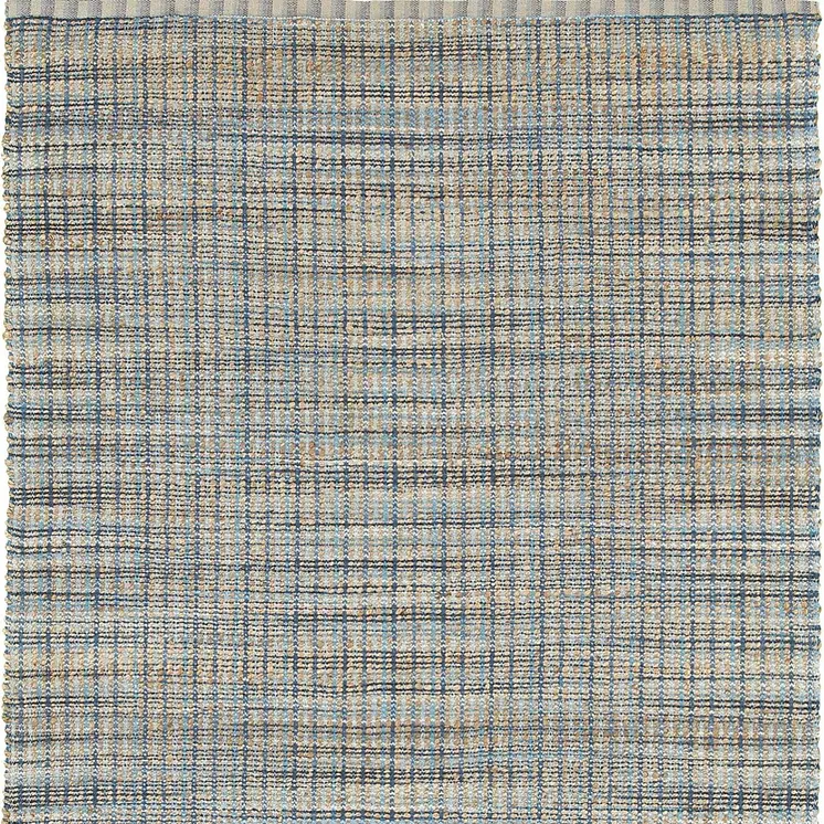 8' X 10' Blue and Ivory Hand Woven Area Rug