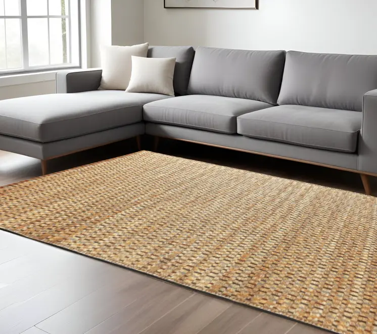 9' X 12' Tan Classic Interwoven Area Rug