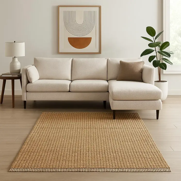 9' X 12' Natural Jute Hand Woven Area Rug